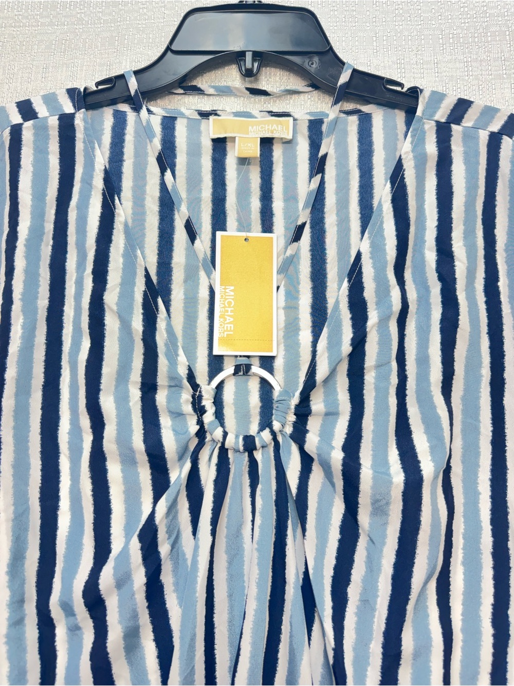 MICHAEL MICHAEL KORS Women's Ikat Ring Flutter Top SIZE L/XL - Picture 4 of 9